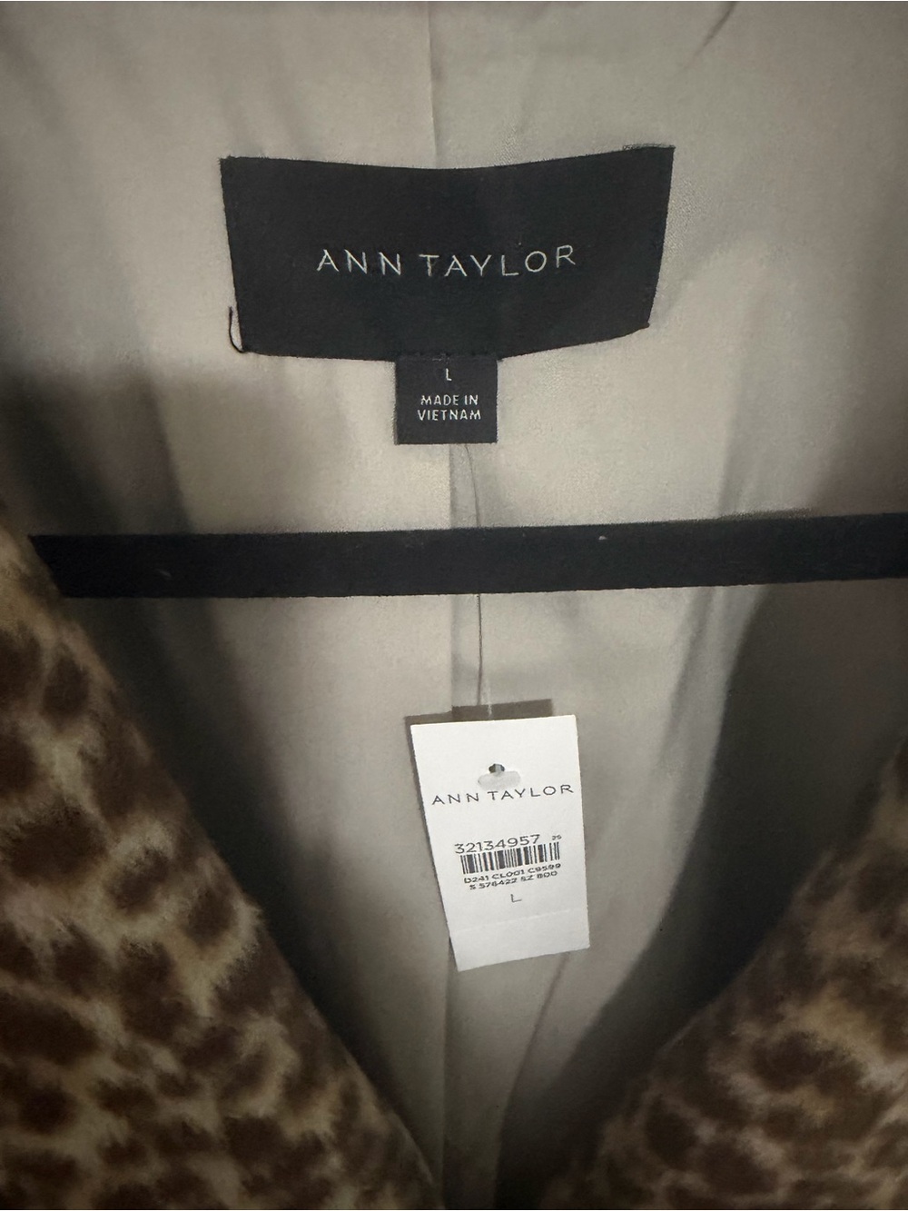 Ann Taylor Leopard Print Pea Coat - Brown - Picture 3 of 4